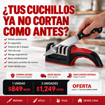 FiloMax: Afilador de Cuchillos, Restaura, Afila y Pule el Filo de tus Cuchillos en Segundos.