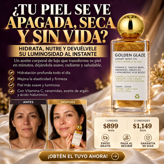 Lumière Glow: Aceite Corporal Iluminador que Hidrata, Reafirma y Suaviza la Piel.