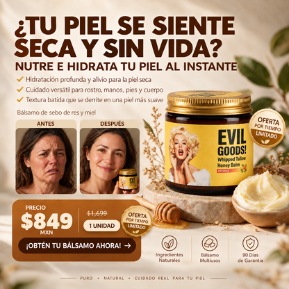 Golden Skin: Bálsamo de Sebo de Res y Miel para una Piel Suave, Hidratada y Radiante.