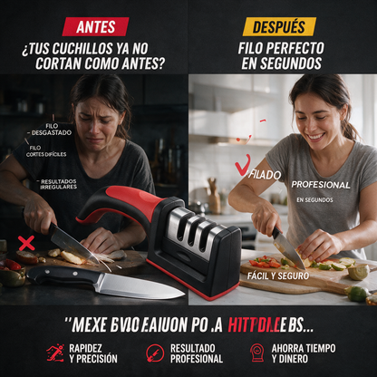 FiloMax: Afilador de Cuchillos, Restaura, Afila y Pule el Filo de tus Cuchillos en Segundos.