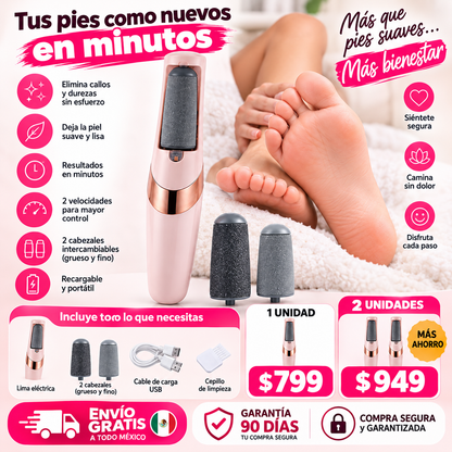 PediCare: Removedor Eléctrico Inalámbrico para Eliminar Callos y dejar pies suaves.