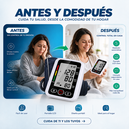 VitaPulse: Tensiómetro Digital de Brazo con Lectura Rápida, Precisa y en Casa.