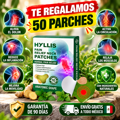 AliviaFlex: Parches Herbales de Alivio Muscular y Articular para Cuello, Espalda, Hombros y Rodillas.